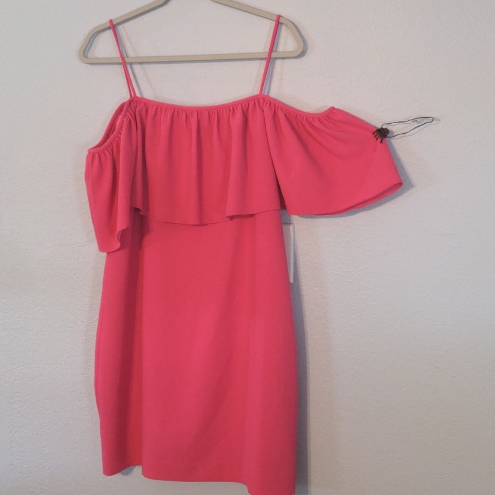 Trina Turk bright pink midi dress